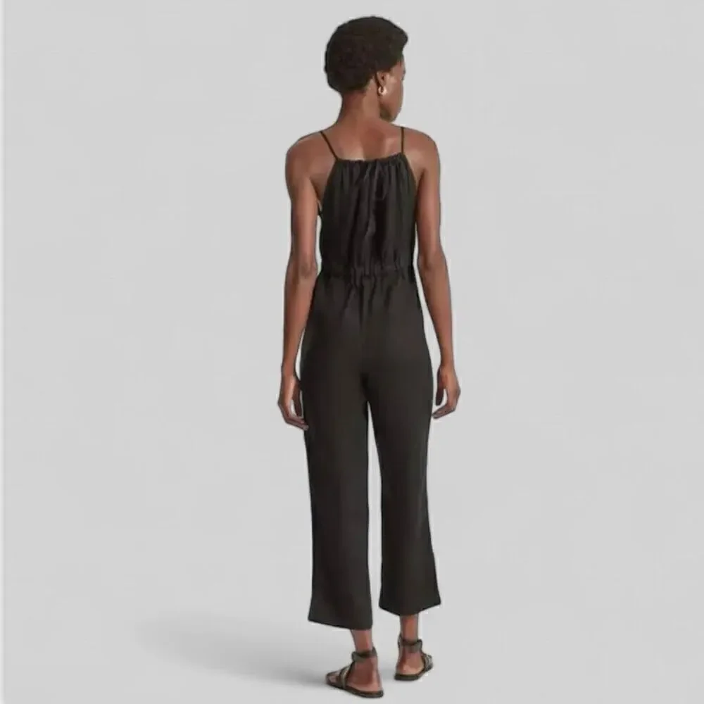 Everlane The Linen Shoestring Jumpsuit Black Size S NWT